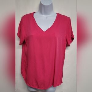 Alexander Jordan Rayon Top V Neck Cap Sleeve Excellent Condition M Pink